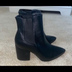 Nasty gal size 8 black heeled ankle booties